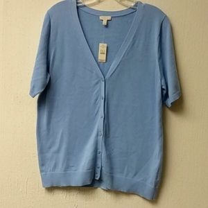Short sleeve button down cardigan 100percent cotton. Soft